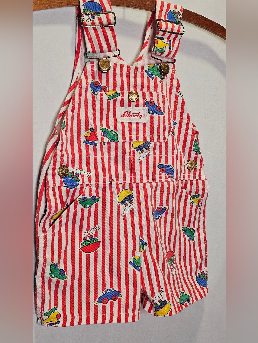 Vintage 90s Liberty Toddler Novelty Print Overall Shortalls